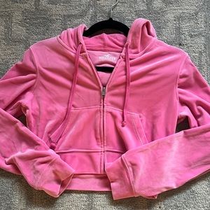 Hollister velour crop hoodie